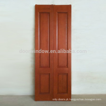 Porta de madeira interior de luxo de madeira maciça finger joint placa de madeira com folheados de carvalho cor vermelha porta de tempestade dobrável para apartamento